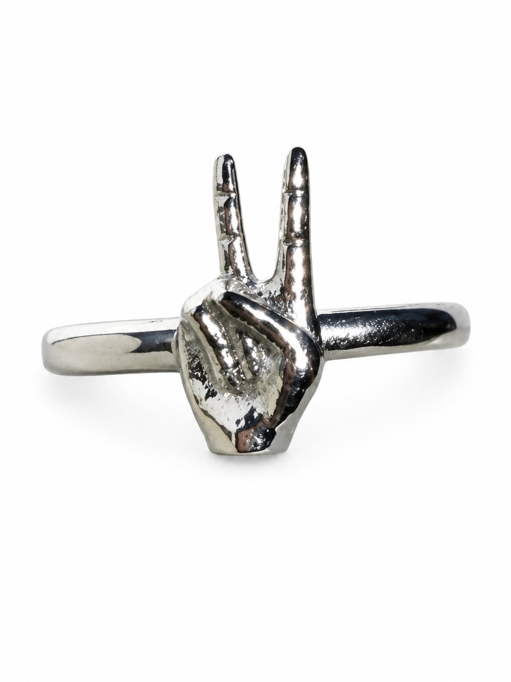 $5 When Bundled - Peace Sign Hand Ring Size 7